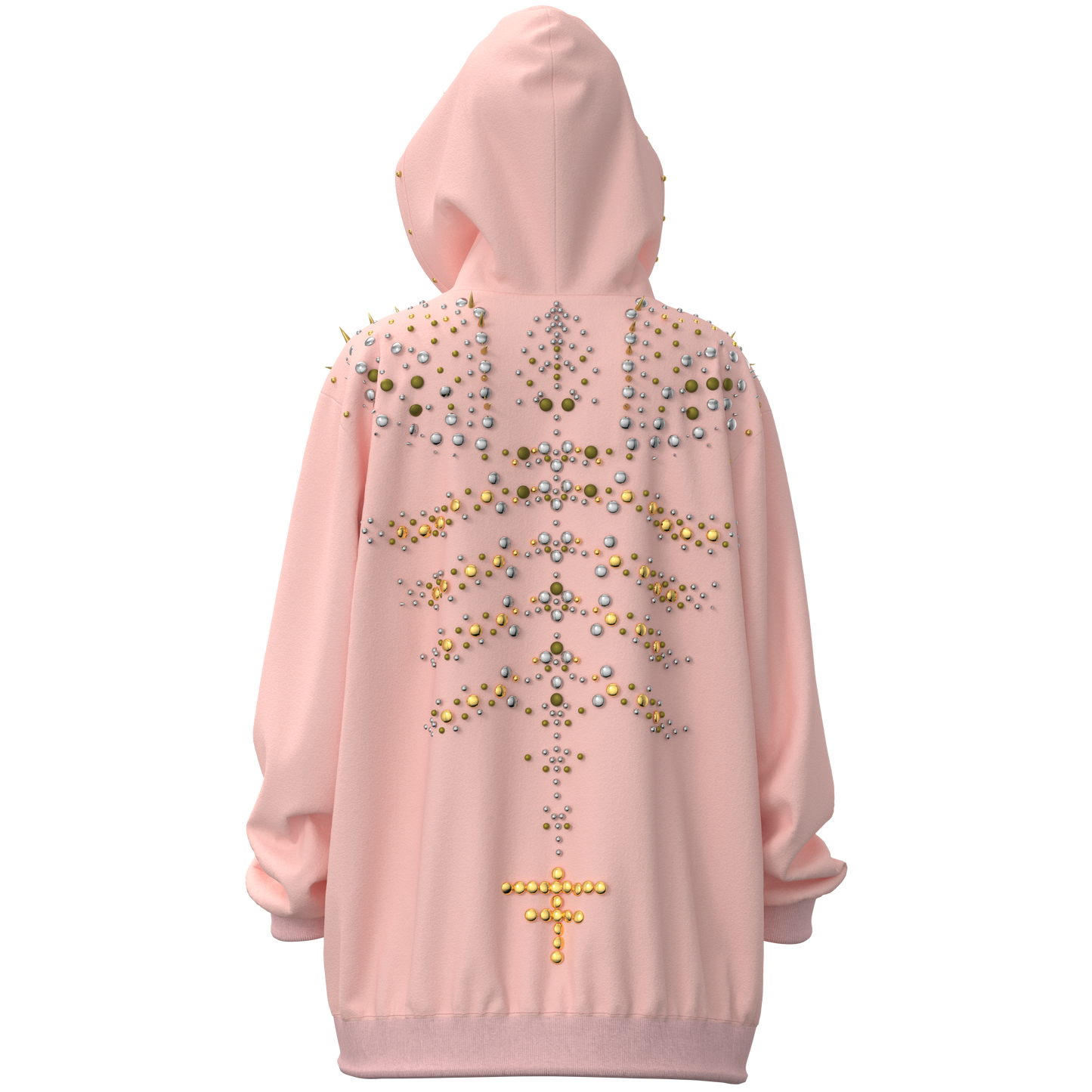 Pink Studded Hoodie