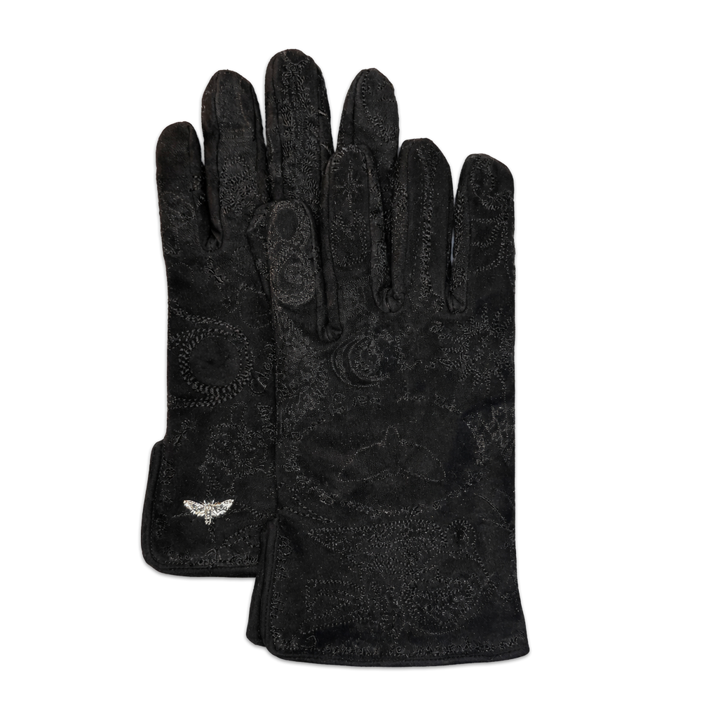 Embroidered Suede Gloves