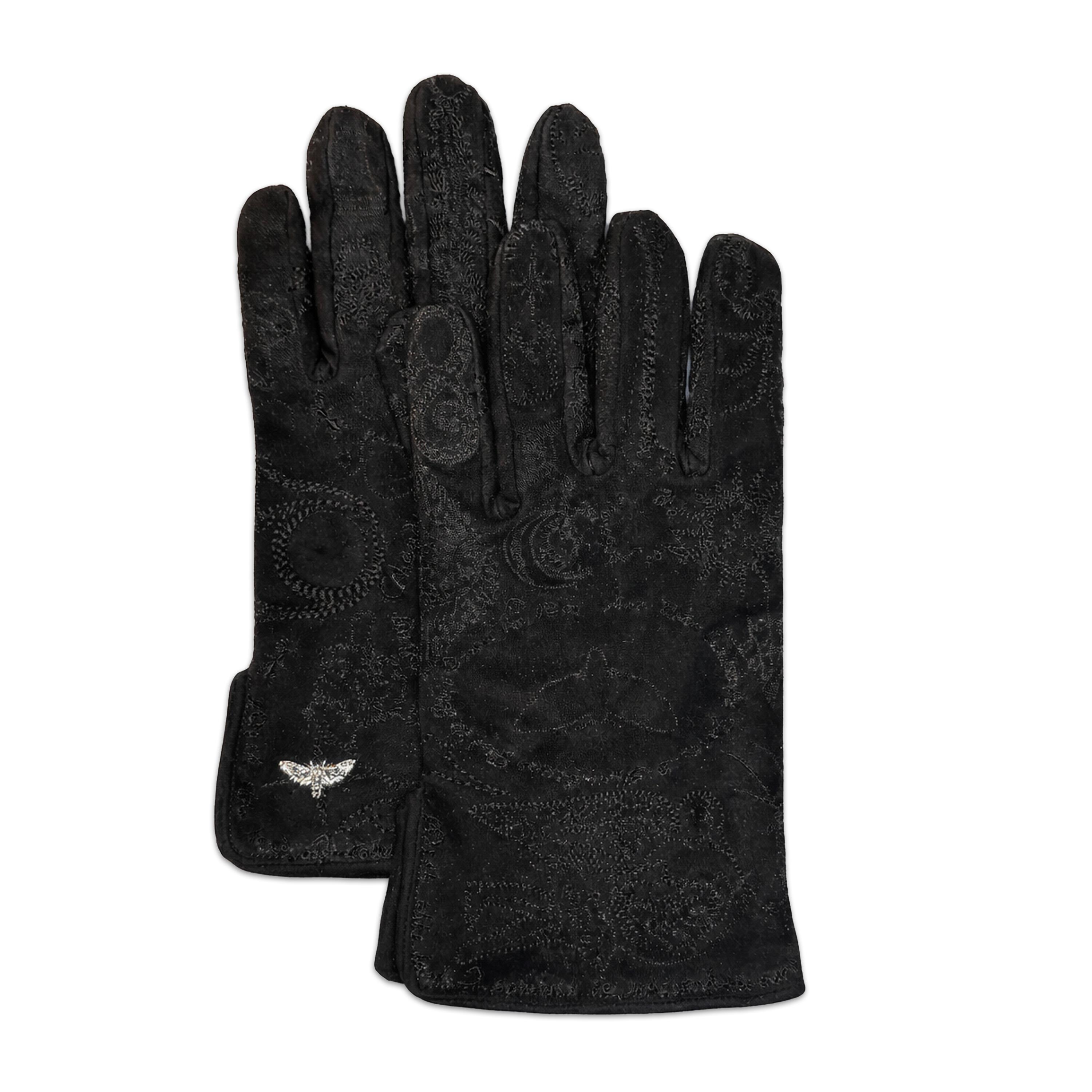 Embroidered Suede Gloves
