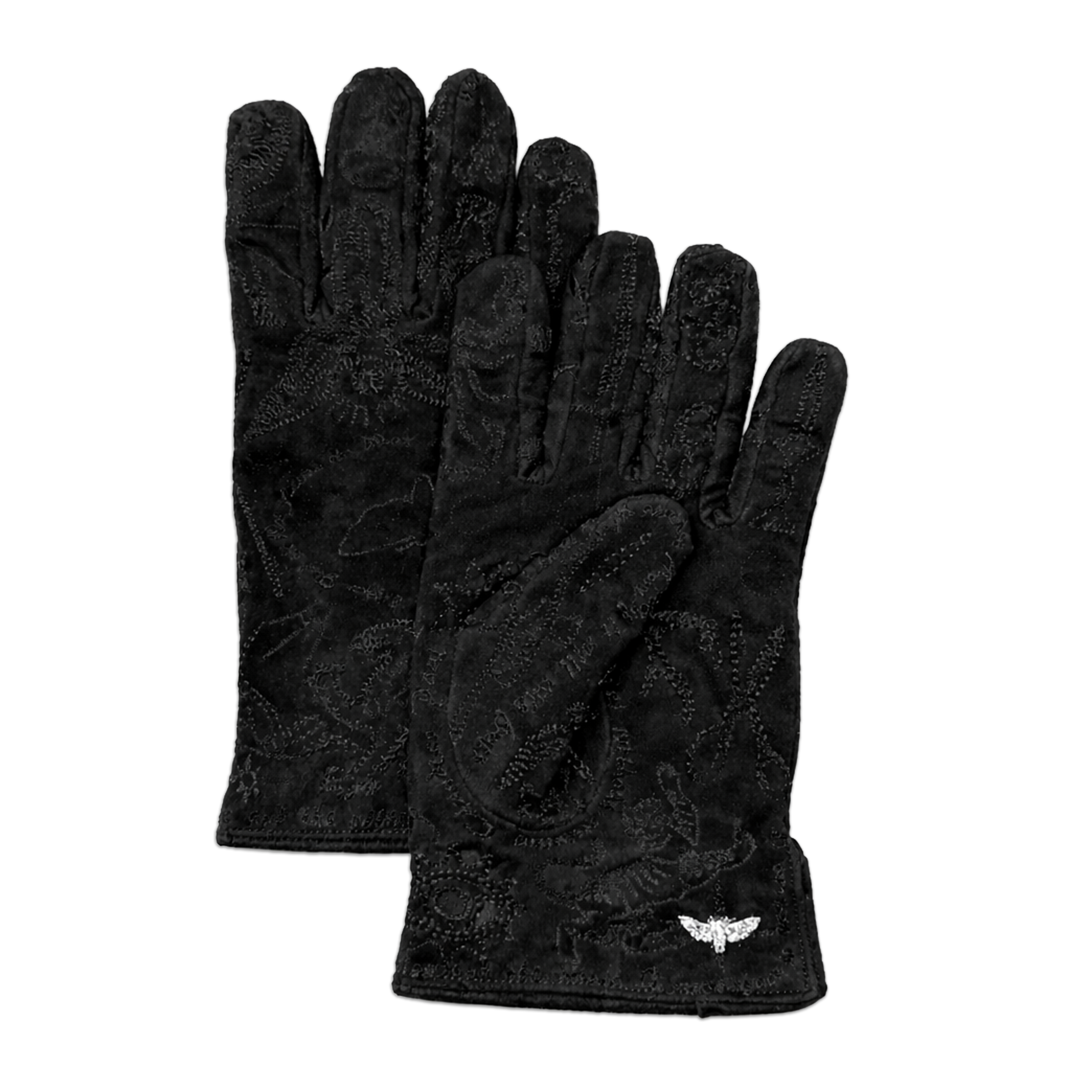 Embroidered Suede Gloves