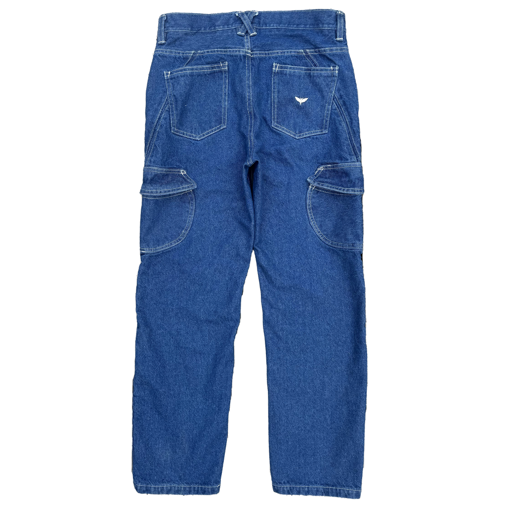 Blue Denim Jeans with Side Pocket Design