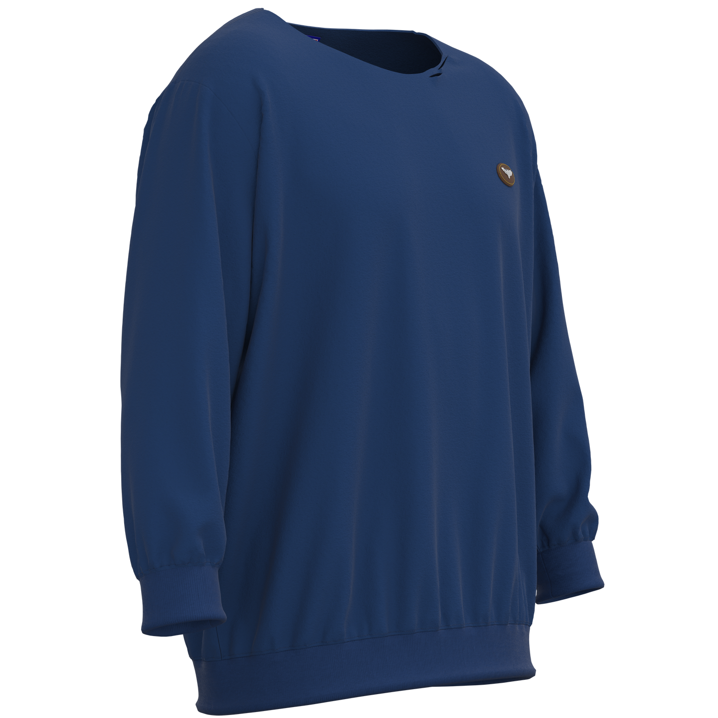 Blue Distressed Crewneck