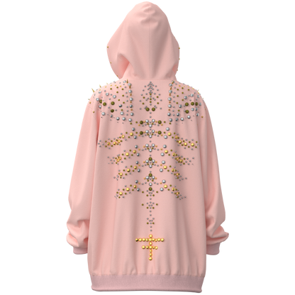 Pink Studded Hoodie