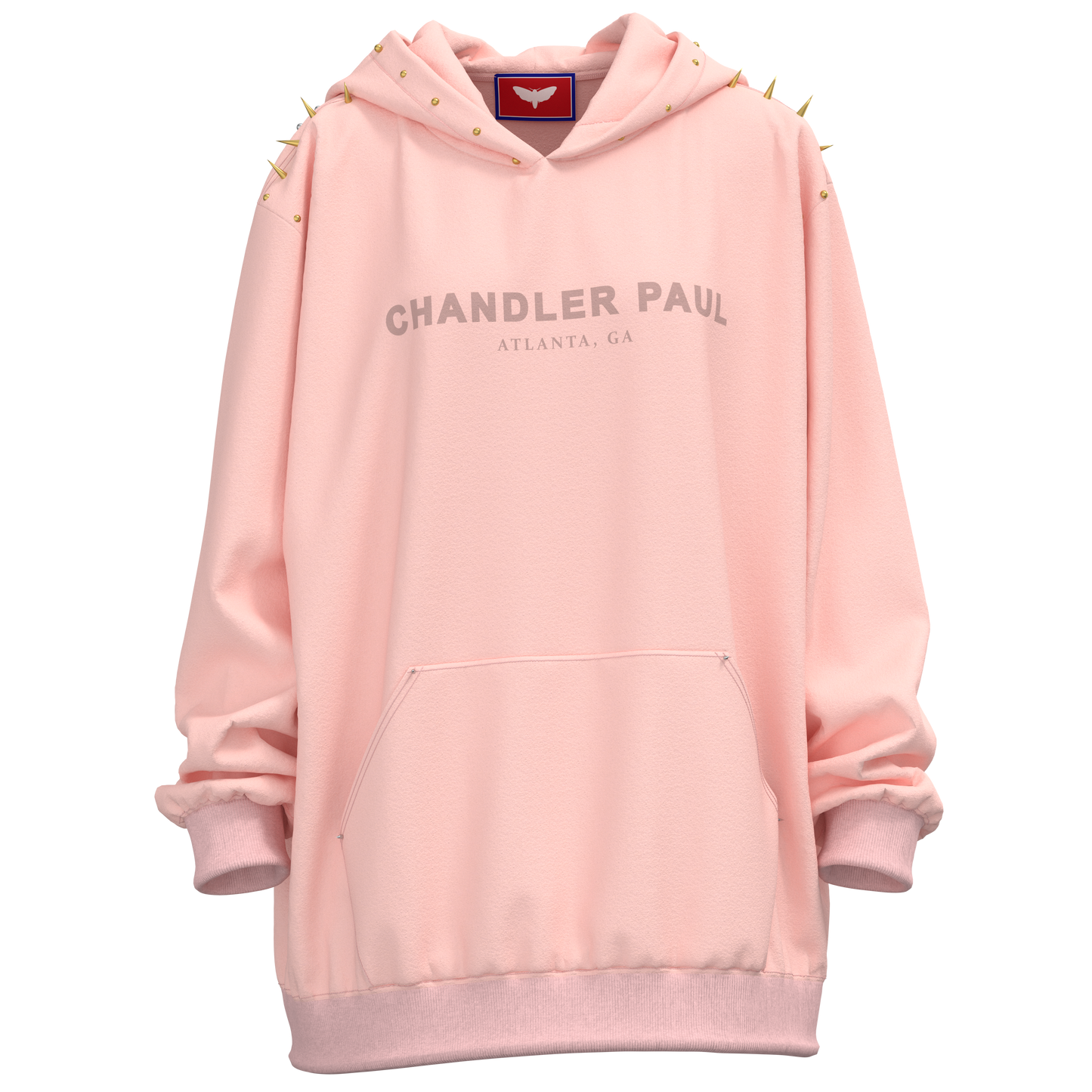 Pink Studded Hoodie