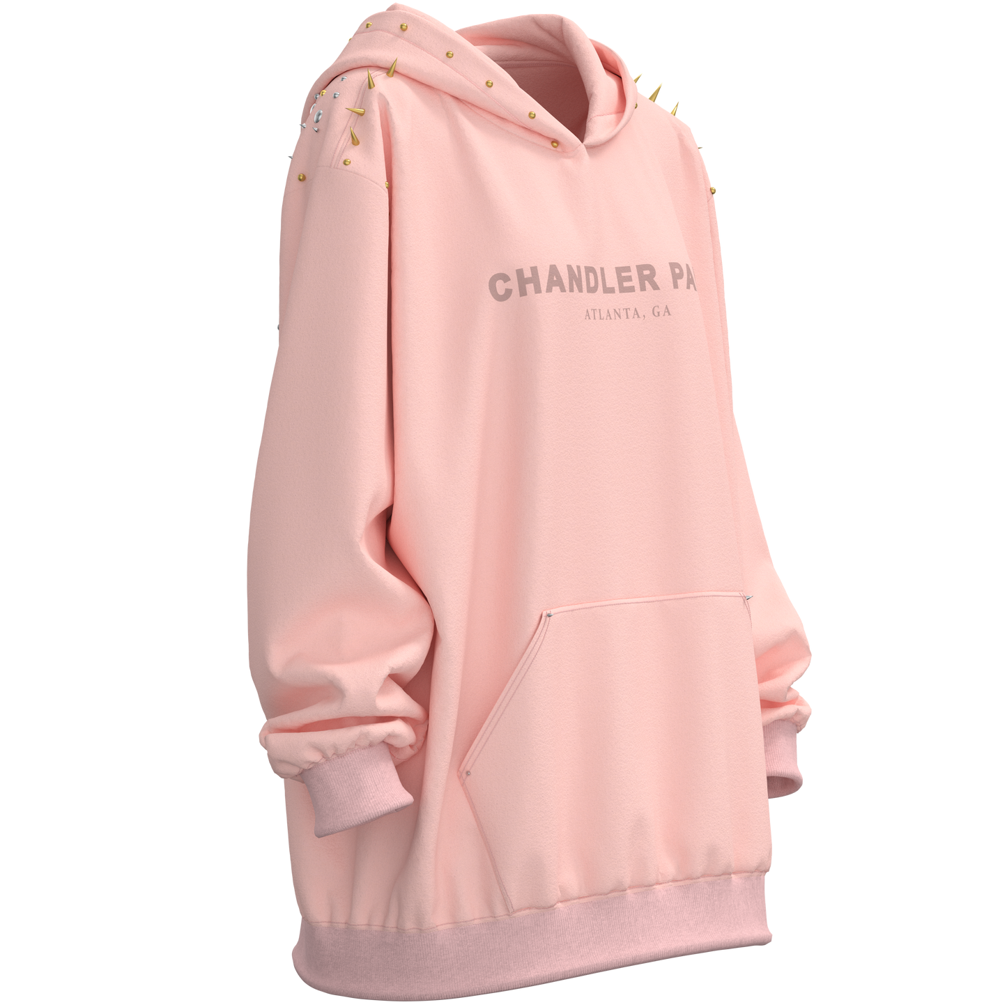 Pink Studded Hoodie