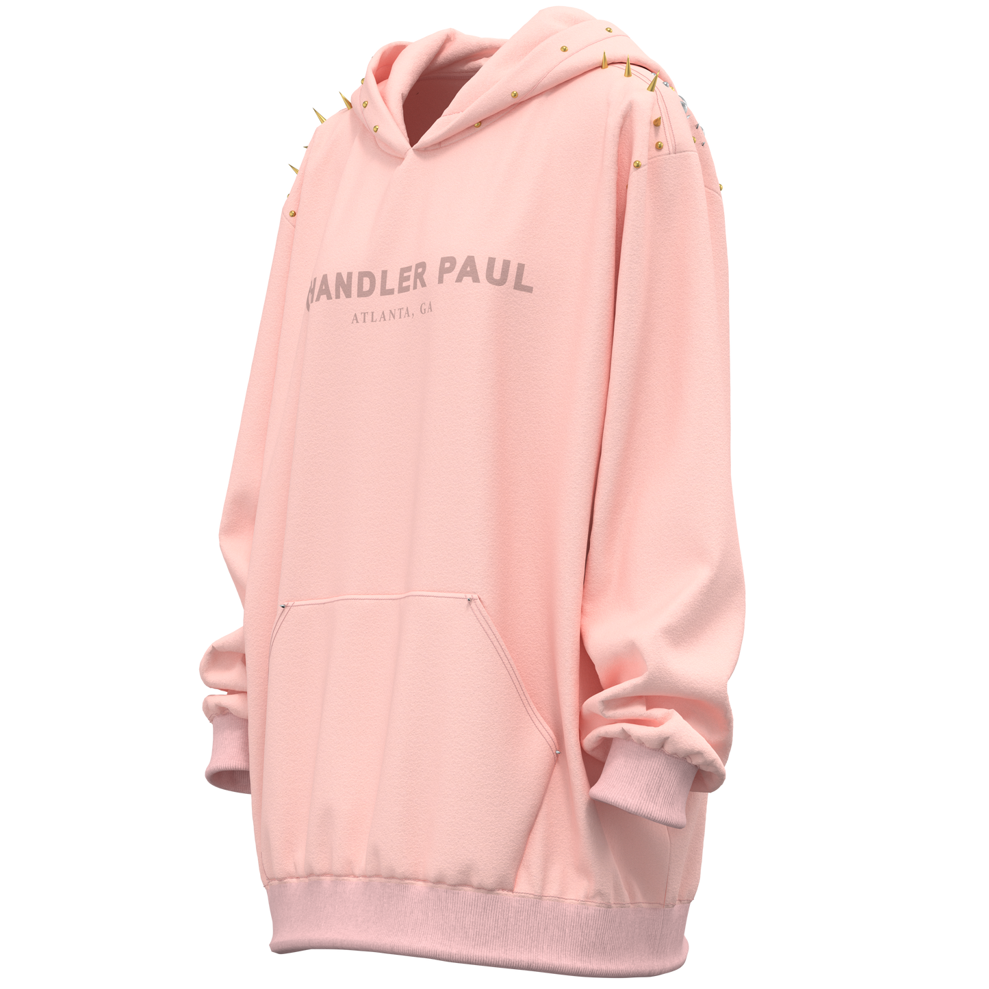 Pink Studded Hoodie