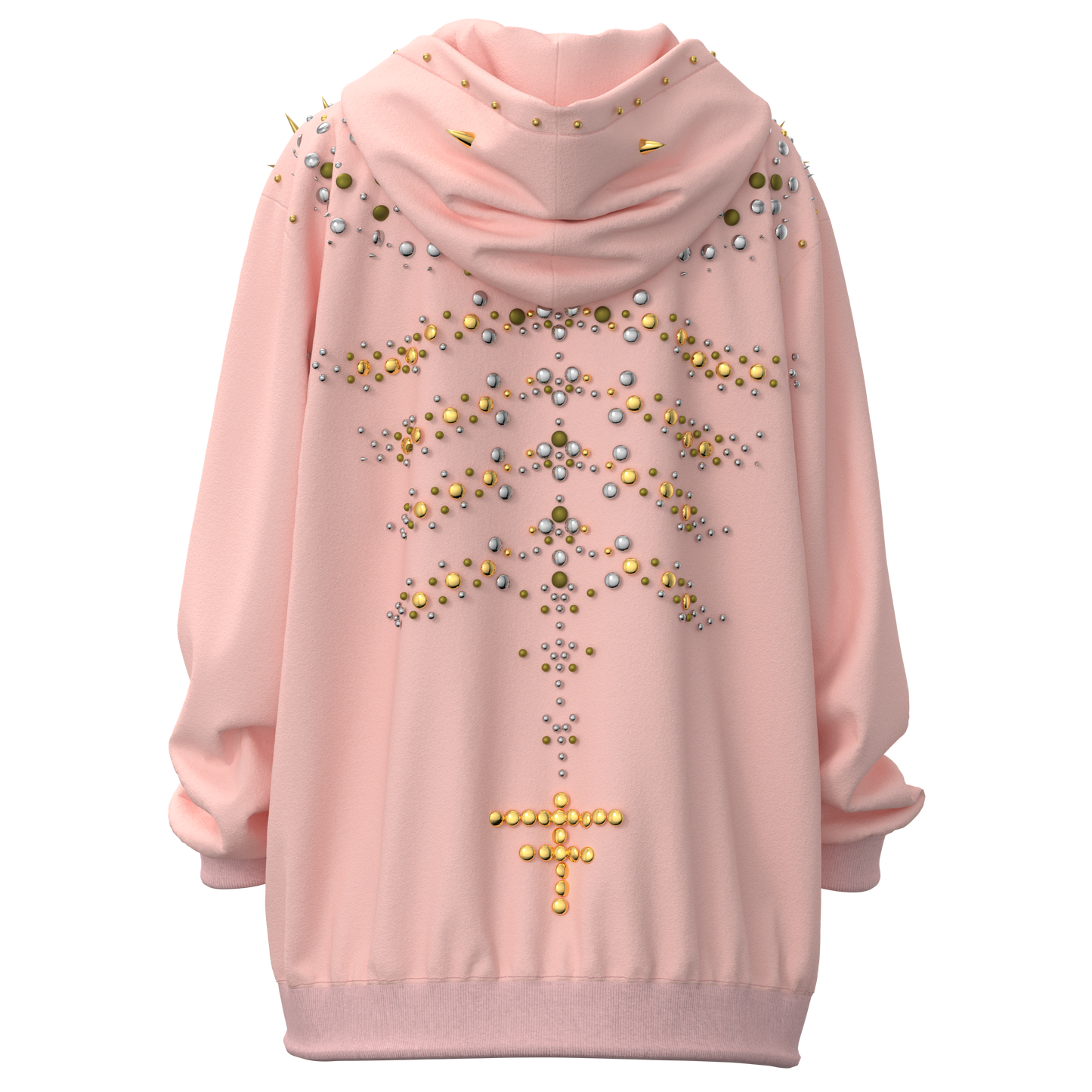 Pink Studded Hoodie