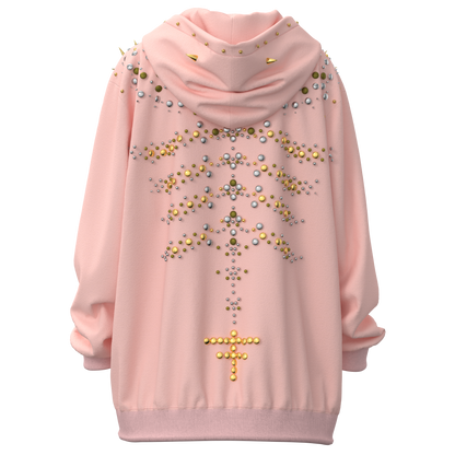 Pink Studded Hoodie