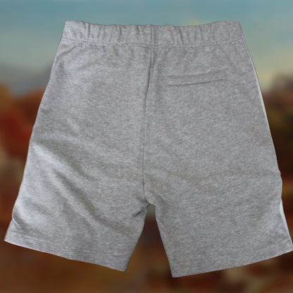 Grey Cotton Jersey Shorts with Appliqué