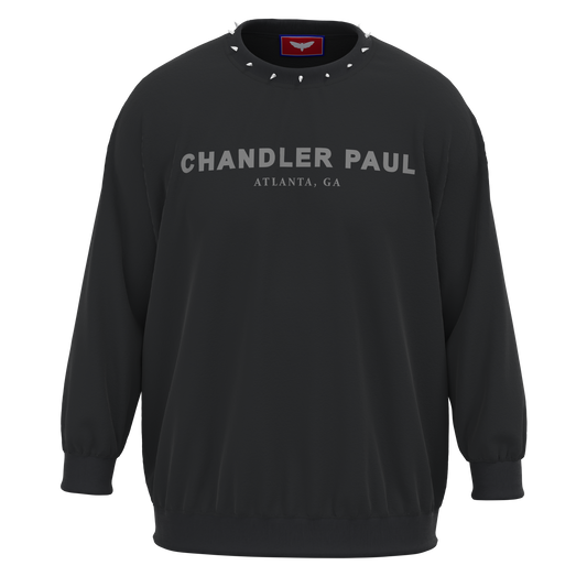 Black Spiked Crewneck